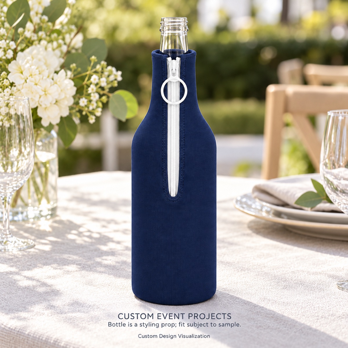 Custom Neoprene Single-Bottle Sleeve with Front Zipper and Ring Pull OEM ODM — Yunshengyuan listing image 1601983576497 view 6