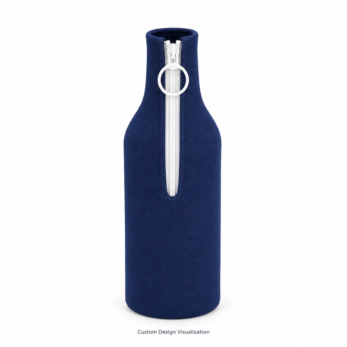 Custom Neoprene Single-Bottle Sleeve with Front Zipper and Ring Pull OEM ODM