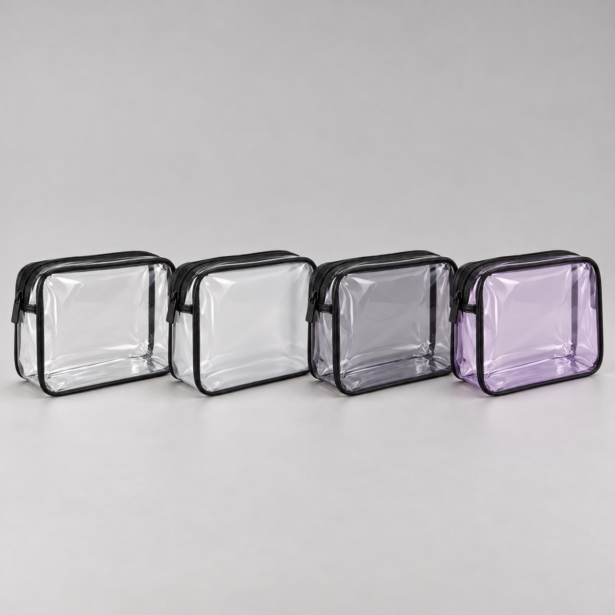 Necessaire transparente de PVC com acabamento preto e zíper OEM ODM — Yunshengyuan listing image 1601983916821 view 6