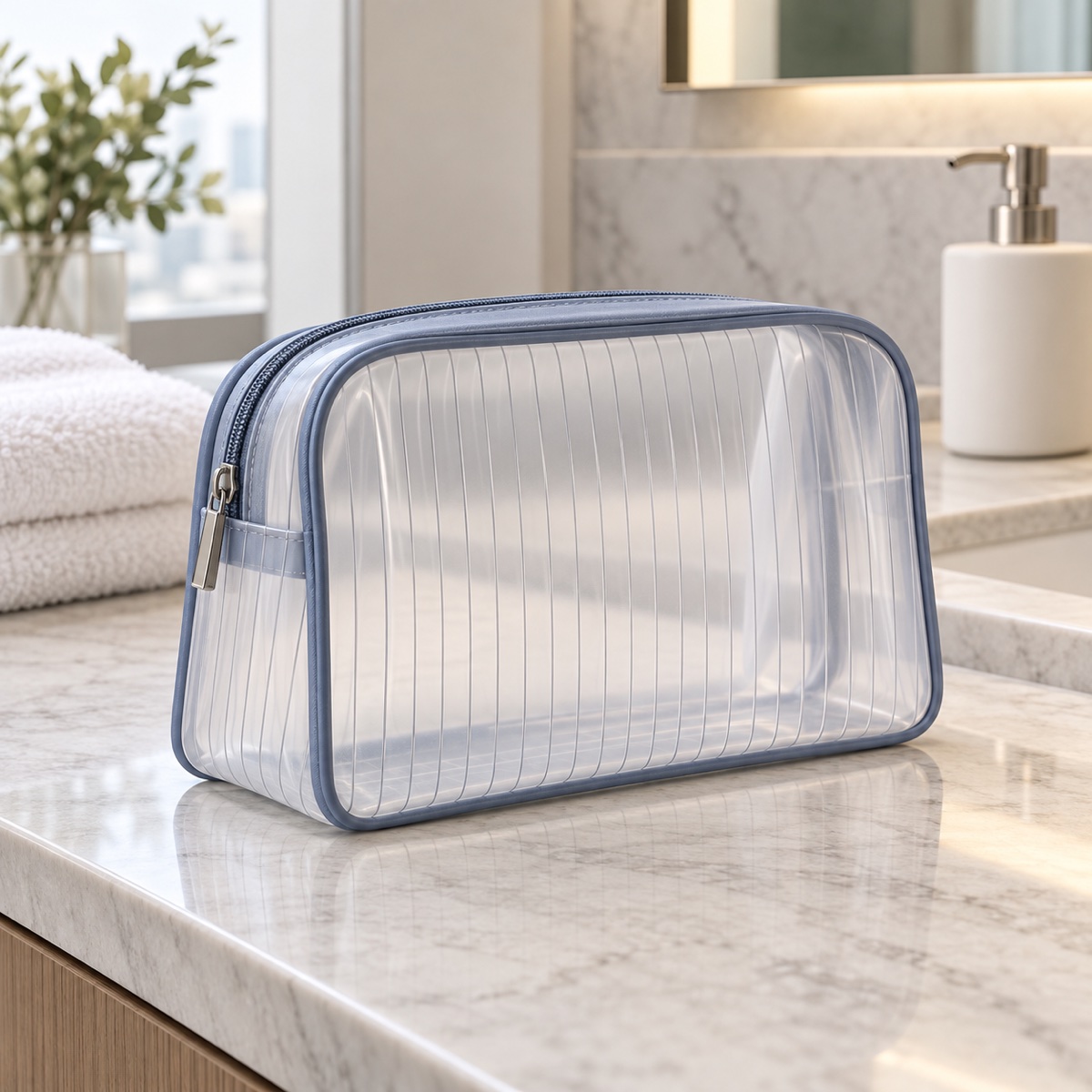 Kit de necessaires transparentes de PVC com puxadores de argola OEM ODM — Yunshengyuan listing image 1601984061764 view 4