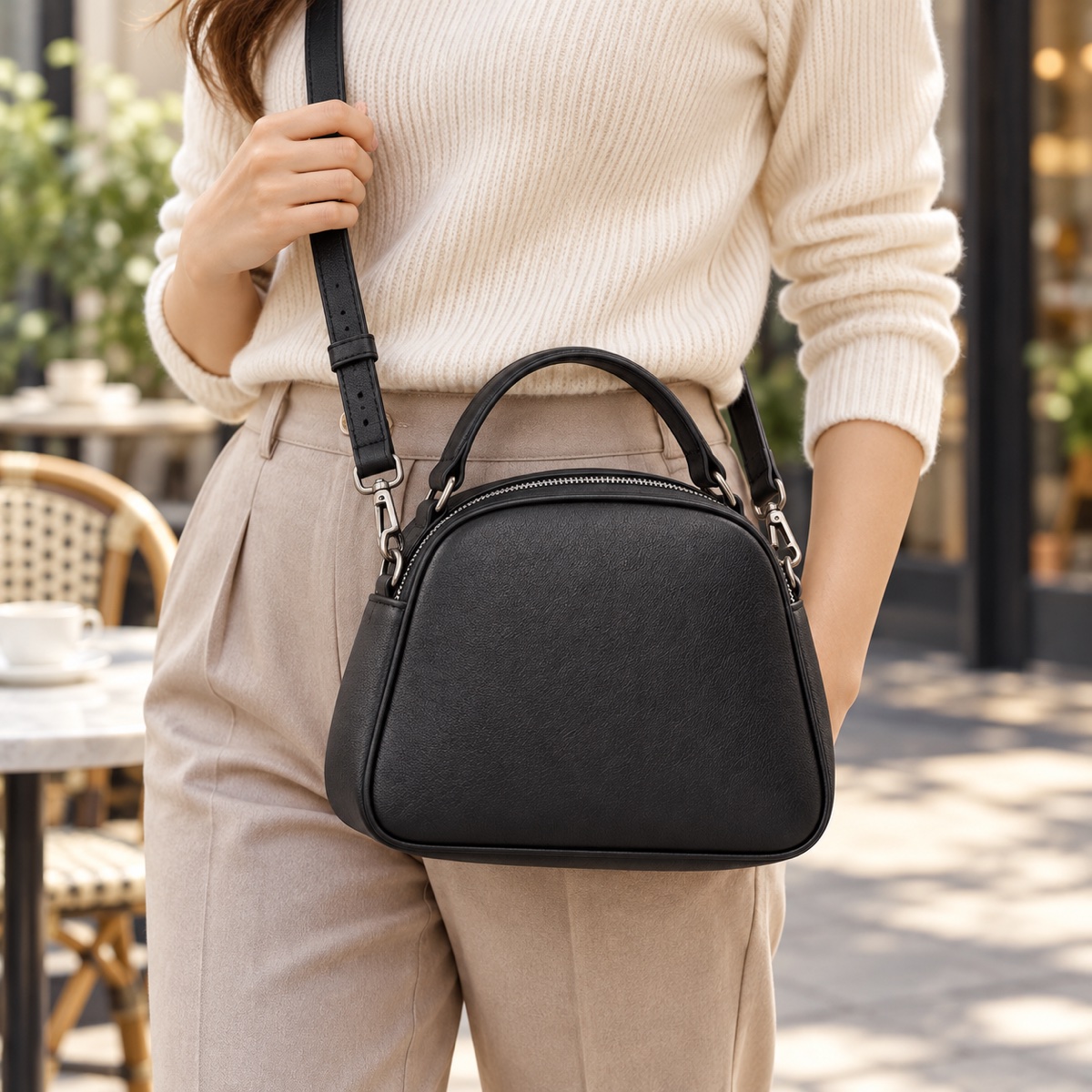 Supplier listing view 5 for Custom PU Zipper Women Shoulder Bag with Short Handle and Detachable Strap OEM ODM, Yunshengyuan product reference 1601988423834.