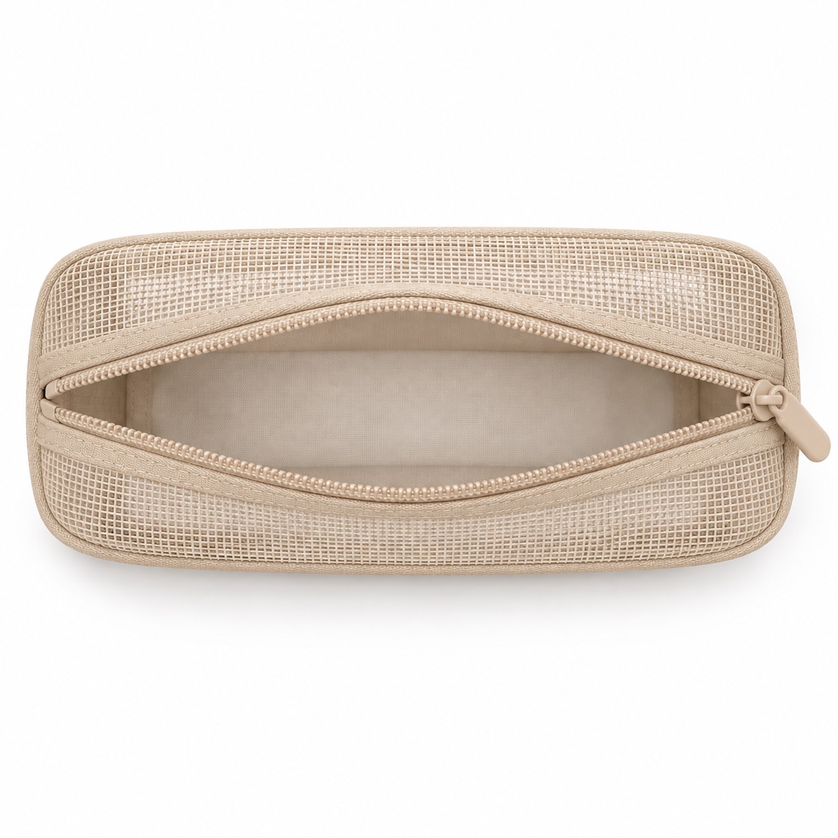 Supplier listing view 5 for Custom Beige Polyester Mesh Zipper Cosmetic Pouch Travel Makeup Organizer OEM ODM, Yunshengyuan product reference 1601989204764.