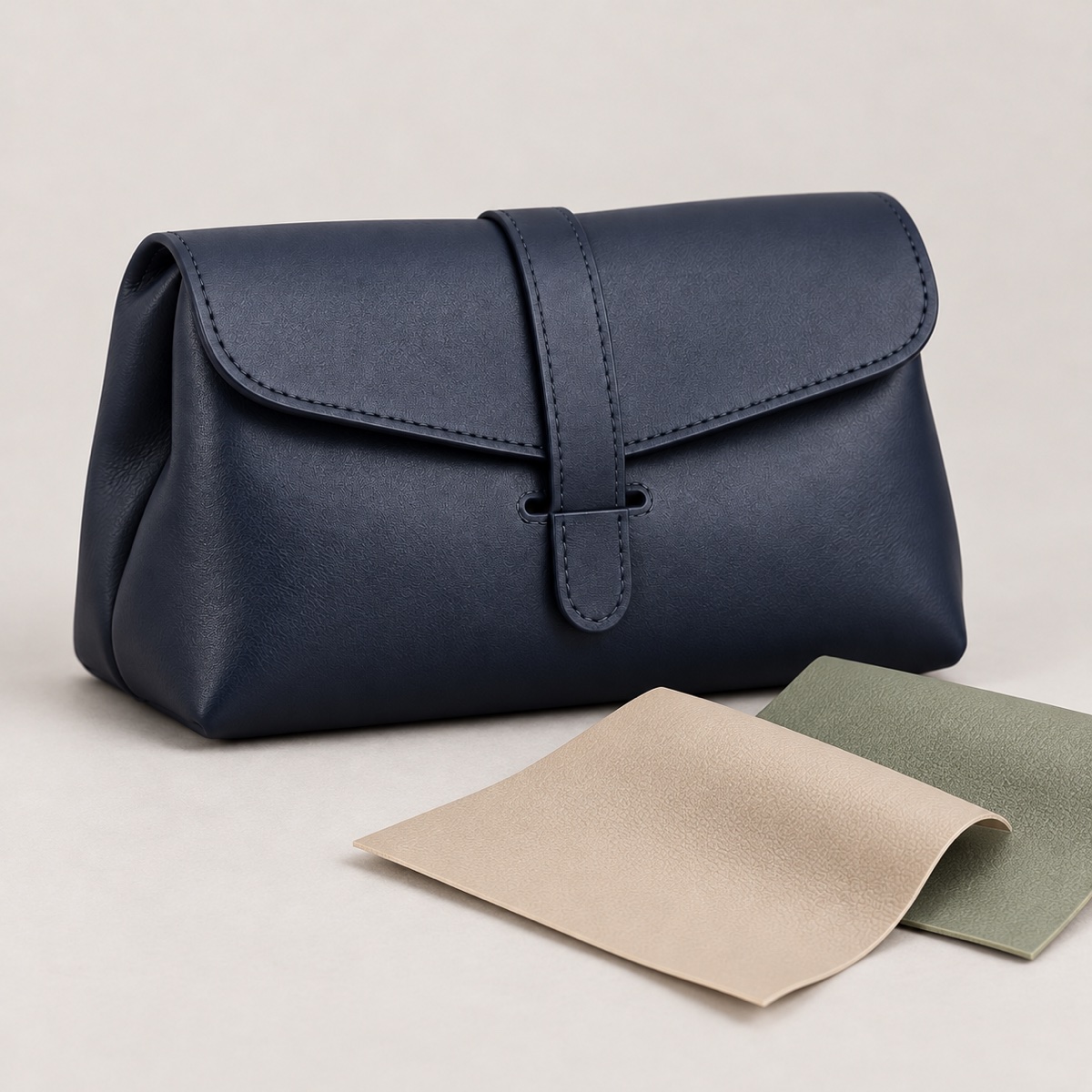 Supplier listing view 6 for Custom Navy PU No-Zipper Flap Cosmetic Pouch Travel Makeup Bag OEM ODM, Yunshengyuan product reference 1601989205677.