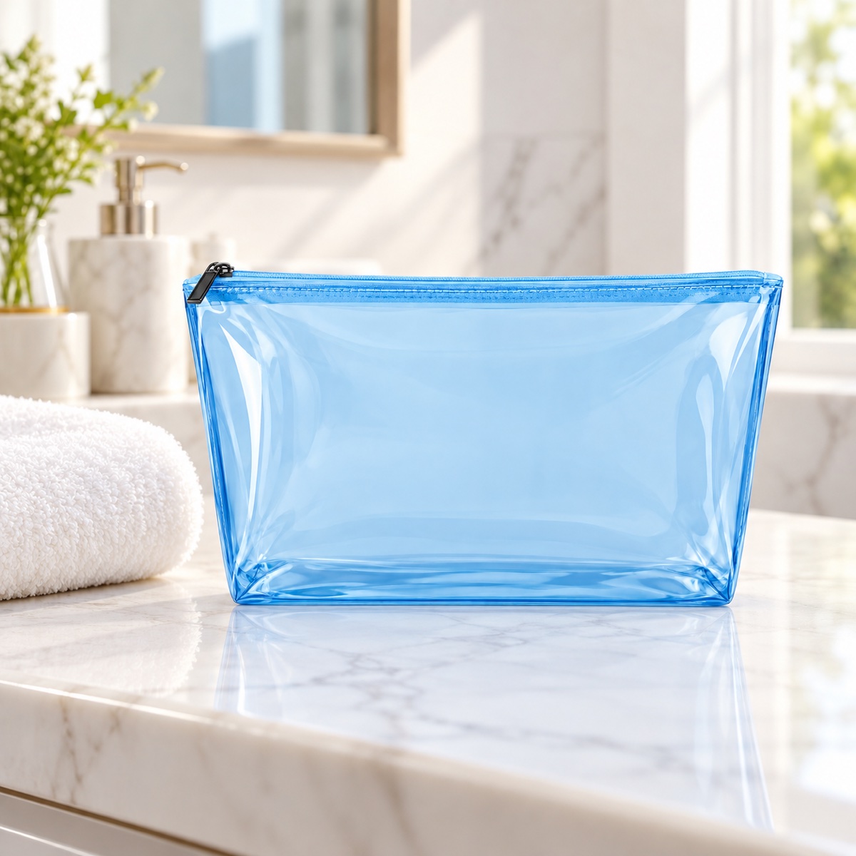 Necessaire cosmético transparente pequeno de TPU com zíper OEM ODM — Yunshengyuan listing image 1601989210251 view 2