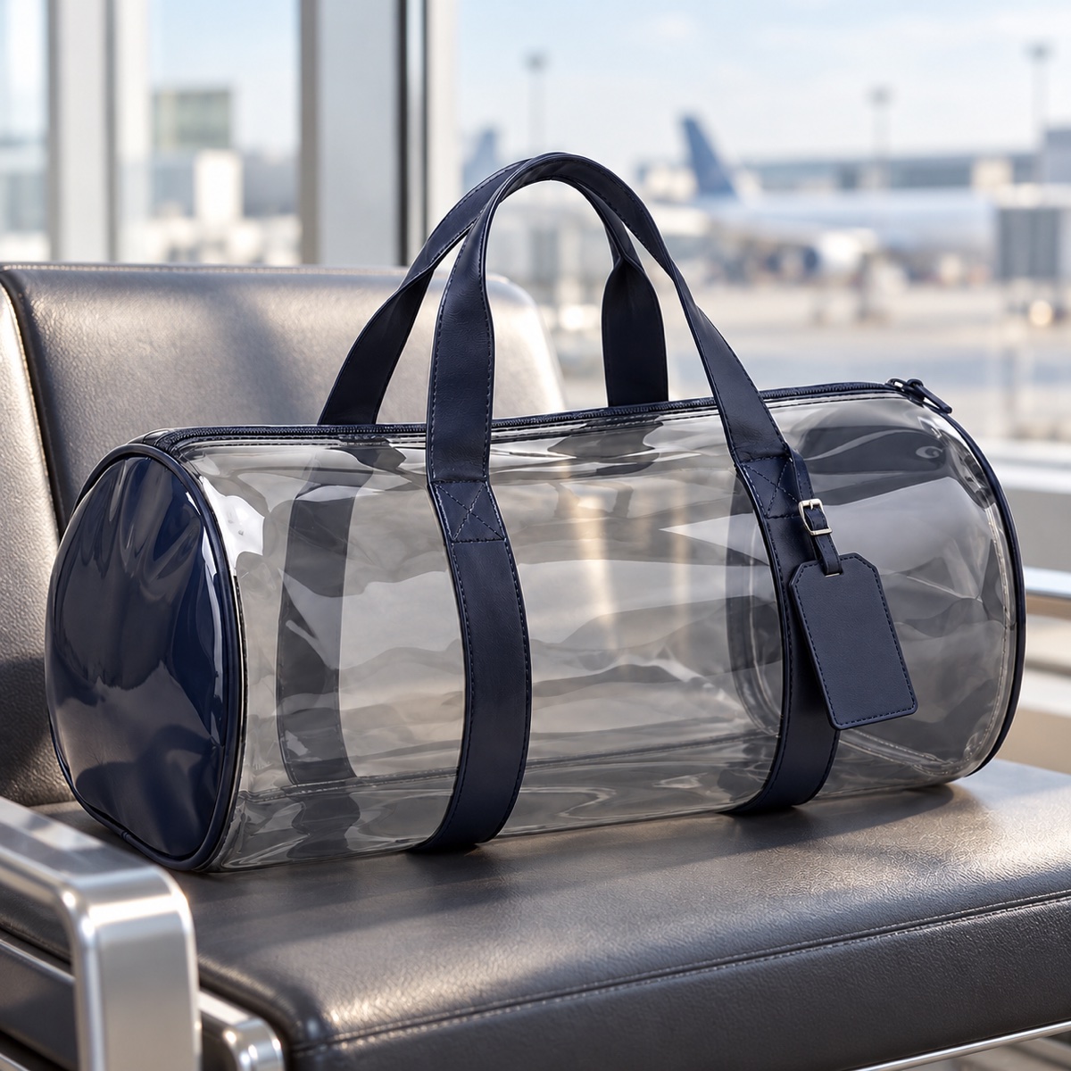 Supplier listing view 2 for Custom Clear PVC Pillow Shape Travel Duffel Bag with Navy Handles OEM ODM, Yunshengyuan product reference 1601989218465.