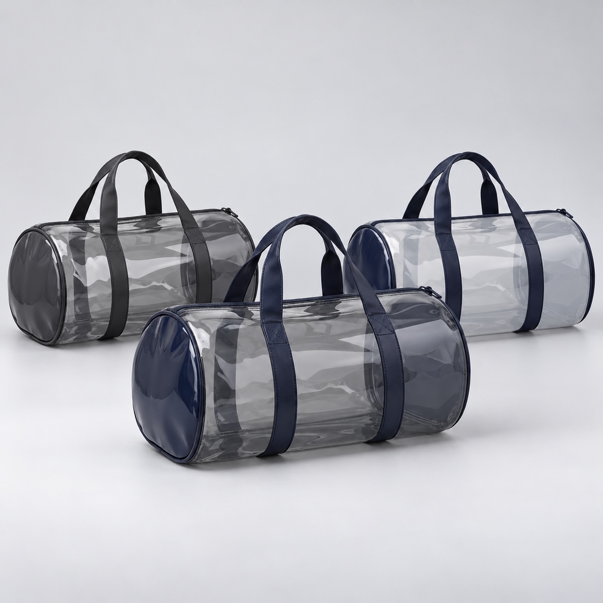 Supplier listing view 6 for Custom Clear PVC Pillow Shape Travel Duffel Bag with Navy Handles OEM ODM, Yunshengyuan product reference 1601989218465.