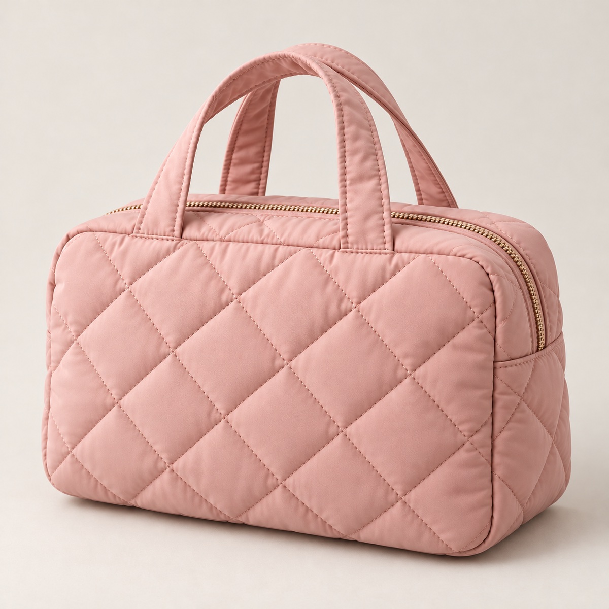 Supplier listing view 2 for Custom Quilted Polyester Handle Cosmetic Pouch Travel Makeup Bag OEM ODM, Yunshengyuan product reference 1601989224551.