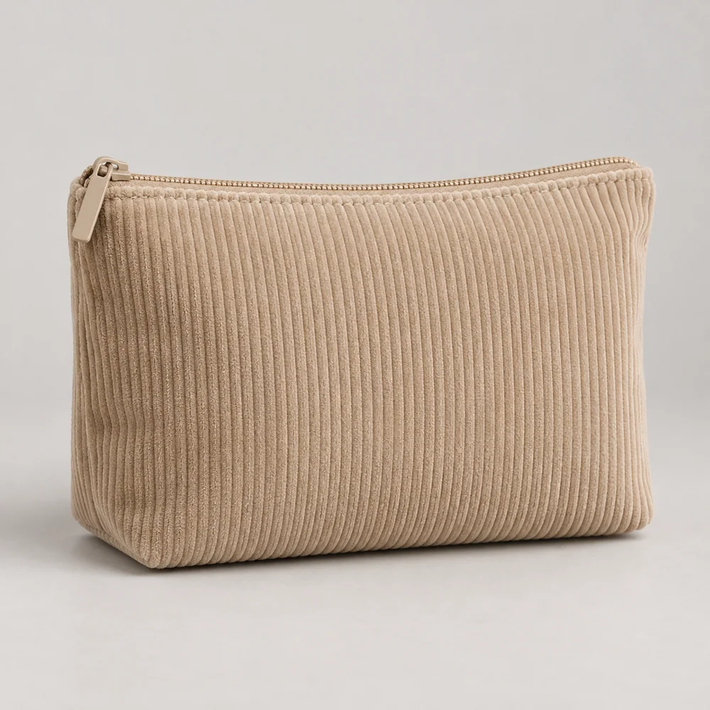 Corduroy cosmetic pouch catalog image