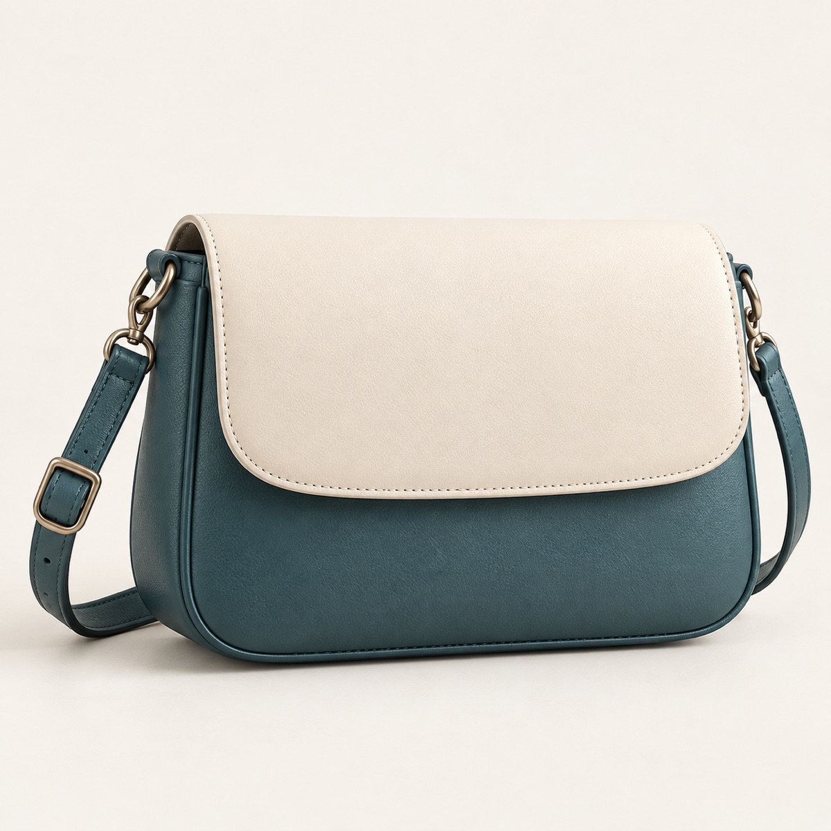 Bolsa de ombro de PU bicolor com aba e alça removível OEM ODM · Bolsas de ombro product reference