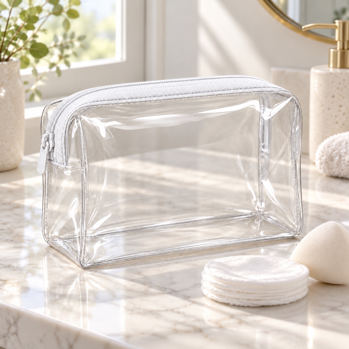 Supplier listing view 4 for Custom Clear PVC Zipper Cosmetic Pouch Transparent Travel Makeup Bag OEM ODM, Yunshengyuan product reference 1601989310080.
